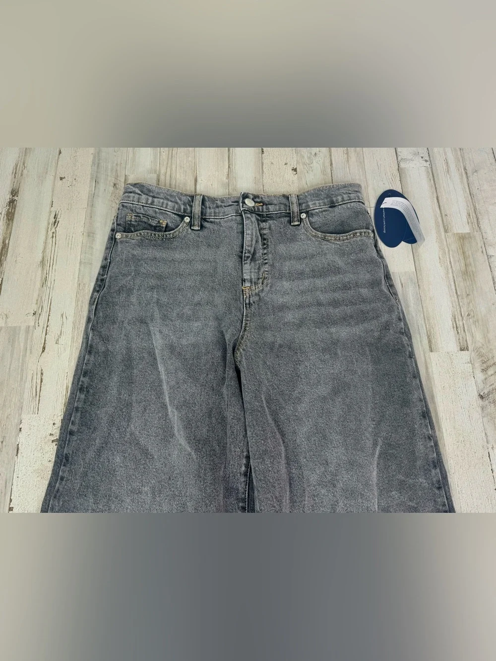 NWT Scoop Jeans Womens 2 (32x29) Gray Relaxed Wide Leg Slung High Rise - Picture 2 of 10